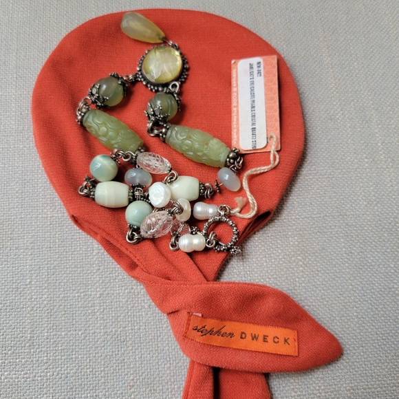 Rare STEPHEN DWECK 2002 Jade/Cat's Eye/Calcite/Pearls/Crystal Quartz/Sterling - Picture 14 of 15